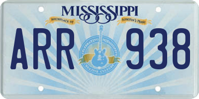 MS license plate ARR938