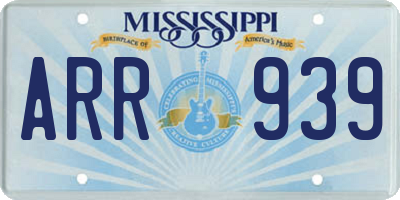 MS license plate ARR939