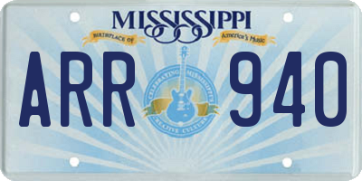 MS license plate ARR940