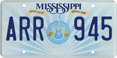 MS license plate ARR945