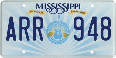 MS license plate ARR948