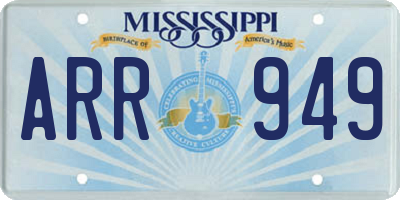 MS license plate ARR949