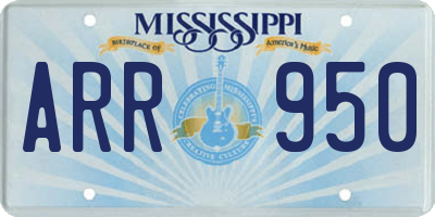 MS license plate ARR950