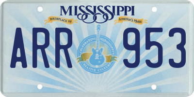 MS license plate ARR953