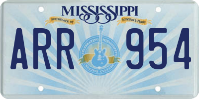 MS license plate ARR954