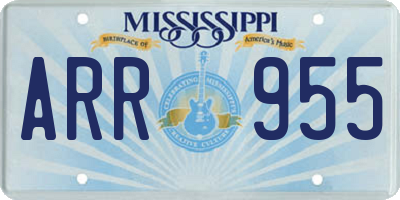 MS license plate ARR955