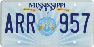 MS license plate ARR957