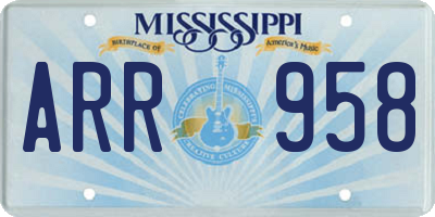 MS license plate ARR958