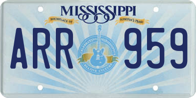 MS license plate ARR959
