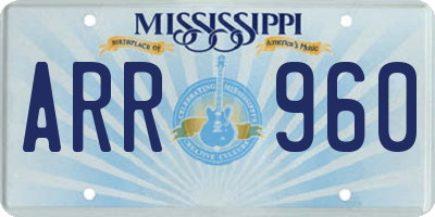 MS license plate ARR960