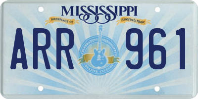 MS license plate ARR961