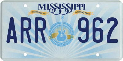 MS license plate ARR962
