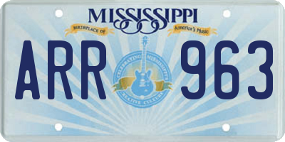 MS license plate ARR963