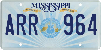 MS license plate ARR964