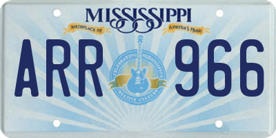 MS license plate ARR966