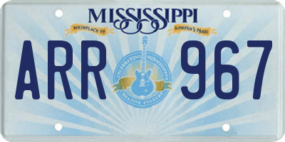 MS license plate ARR967