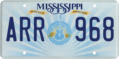 MS license plate ARR968