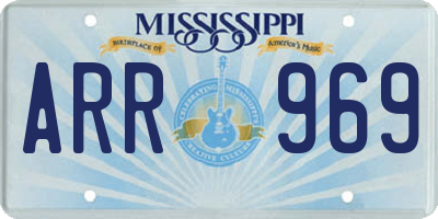 MS license plate ARR969