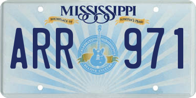 MS license plate ARR971