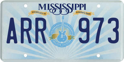 MS license plate ARR973