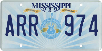 MS license plate ARR974