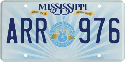 MS license plate ARR976