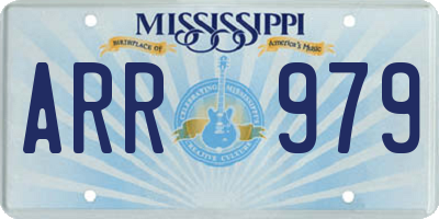 MS license plate ARR979