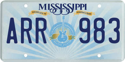 MS license plate ARR983
