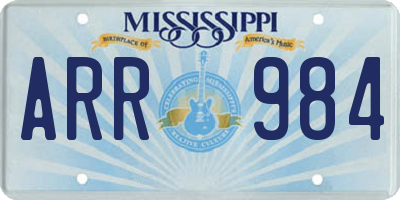 MS license plate ARR984