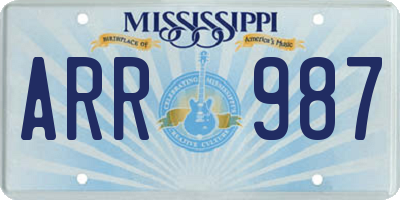 MS license plate ARR987