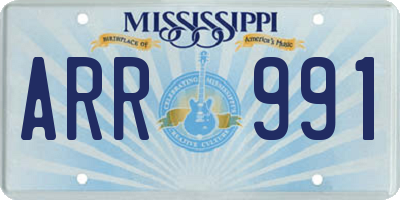 MS license plate ARR991