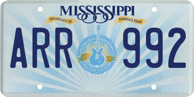 MS license plate ARR992