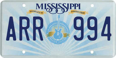 MS license plate ARR994