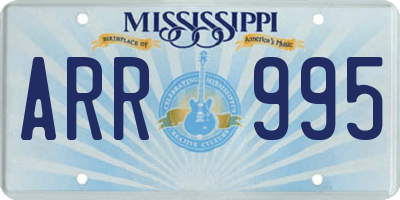MS license plate ARR995