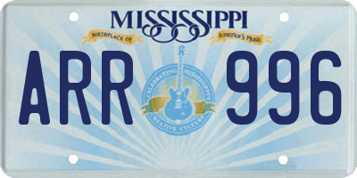 MS license plate ARR996