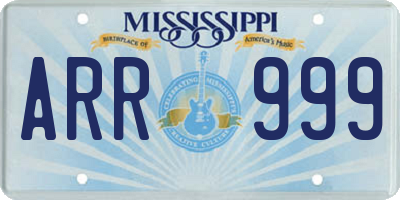 MS license plate ARR999
