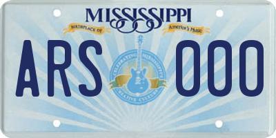 MS license plate ARS000