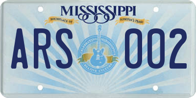 MS license plate ARS002