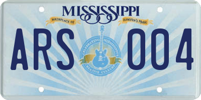 MS license plate ARS004