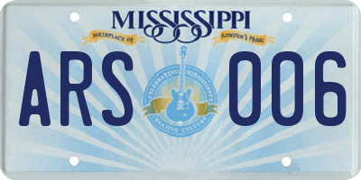 MS license plate ARS006
