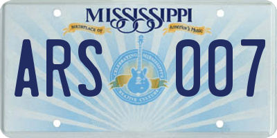 MS license plate ARS007