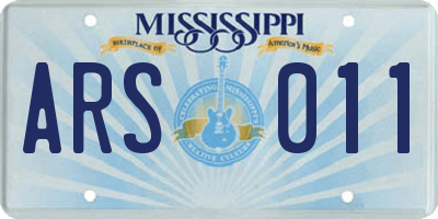 MS license plate ARS011