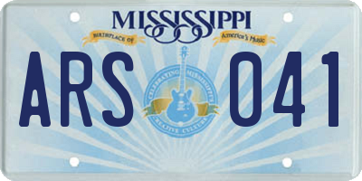 MS license plate ARS041