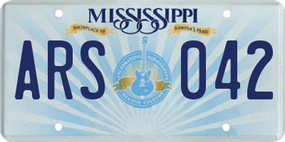 MS license plate ARS042