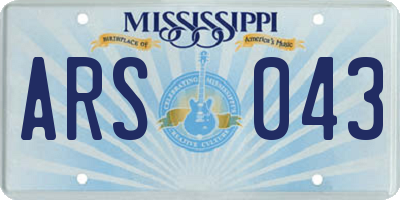 MS license plate ARS043