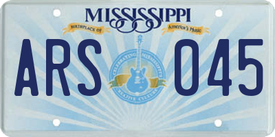 MS license plate ARS045