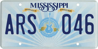 MS license plate ARS046