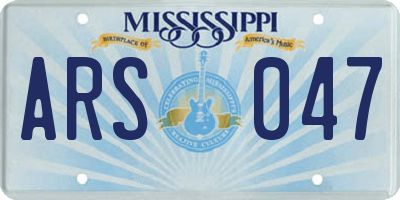 MS license plate ARS047