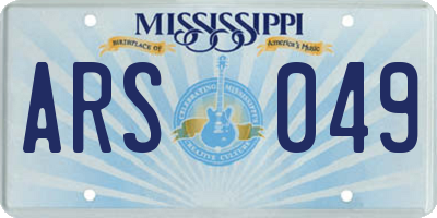 MS license plate ARS049