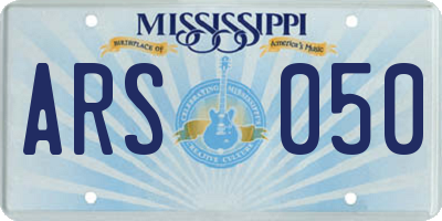 MS license plate ARS050
